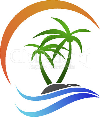 Palm tree Logo Template