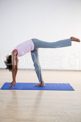 Woman performing yoga