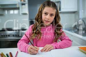 Girl doing her homework