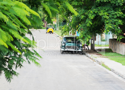 amerikanischer Oldtimer in Havanna auf Kuba