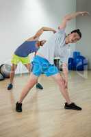 Two men doing aerobic exercise