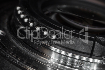 The lens bayonet close-up