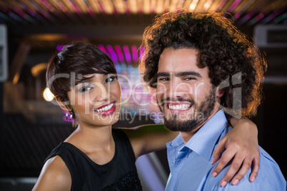 Romantic couple dancing together on dance floor