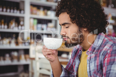 Man having a cup of coffee