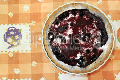 pie with bilberry on the plate