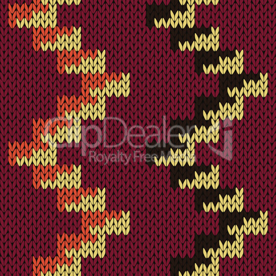 Knitting seamless pattern with zigzag lines