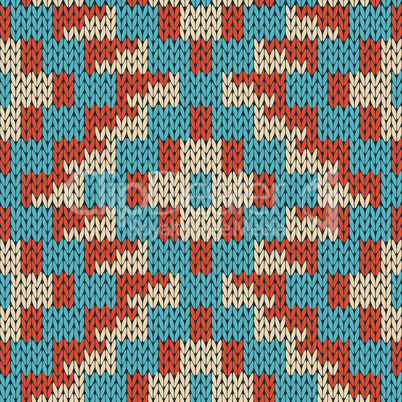 Knitting ornate seamless geometric color pattern