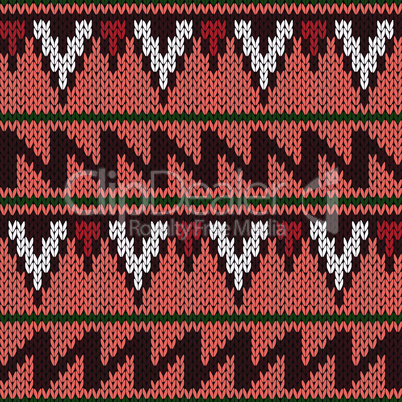 Knitting ornate seamless ethnic pattern with geometric color figures