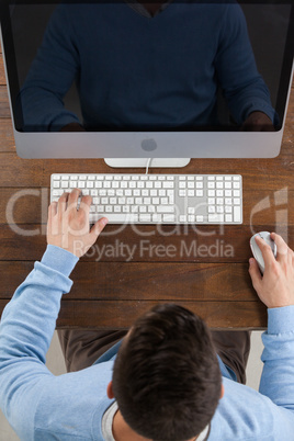 Man using computer