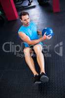 High angle view of athlete holding ball