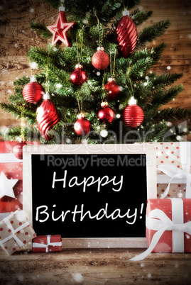 Christmas Tree With Happy Birthday