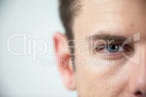 Man wearing contact lens