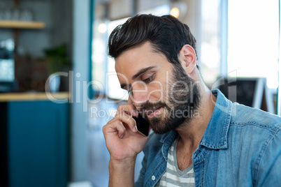 Man talking on mobile phone