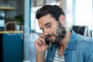 Man talking on mobile phone