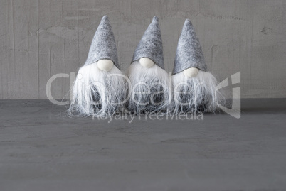 Magic Gnomes, Gray Cement Wall, Copy Spaace
