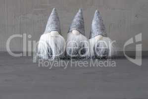 Magic Gnomes, Gray Cement Wall, Copy Spaace