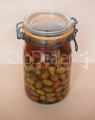 Olives vegetables in brine