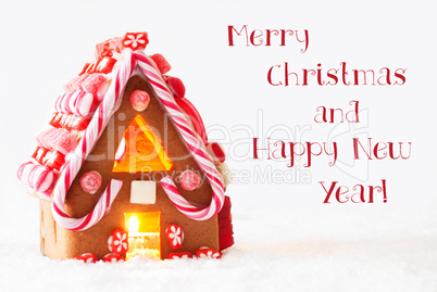 Gingerbread House, White Background, Merry Christmas Happy New Year