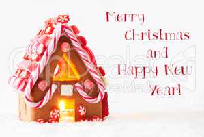 Gingerbread House, White Background, Merry Christmas Happy New Year