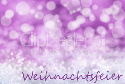 Pink Bokeh Background, Snow, Weihnachtsfeier Means Christmas Party