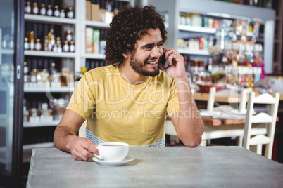 Man talking on mobile phone