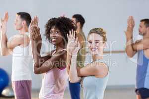 Group of people exercising