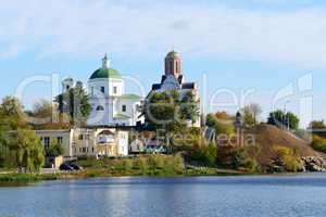 The view on building of organ music and Ros river, Bila Tserkva,