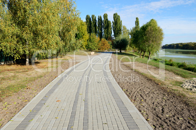 The bicycle way near river, Bila Tserkva, Ukraine