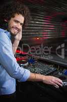 Male DJ playing music