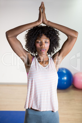 Woman performing yoga