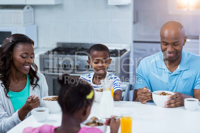 Family having breakfast