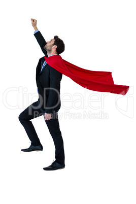 Businessman pretending to be a super hero