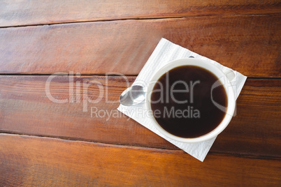 Black coffee on a tissue paper