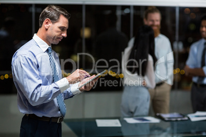 Businessman using digital tablet