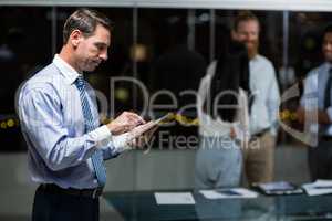 Businessman using digital tablet