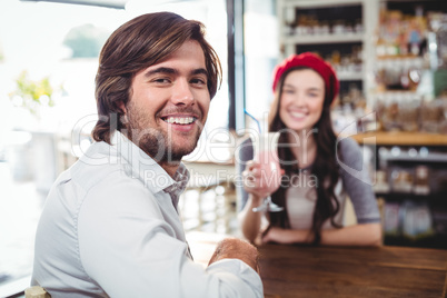 Portrait of man sitting in cafe