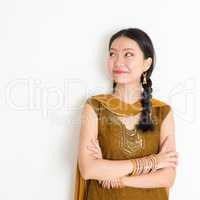 Mixed race Indian girl in sari dress