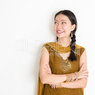 Mixed race Indian female in sari dress