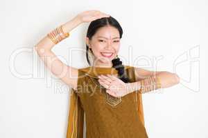 Mixed race Indian girl dancing