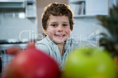 Happy boy in the kitchen