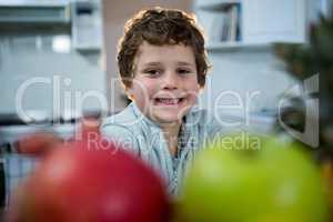 Happy boy in the kitchen