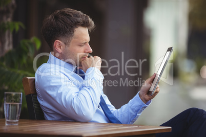 Businessman using digital tablet