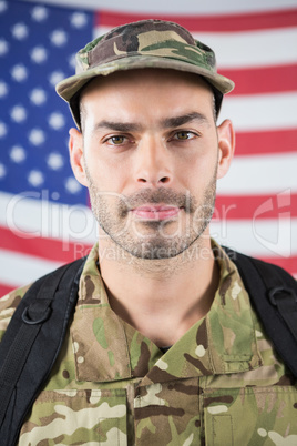 Close-up of confident soldier