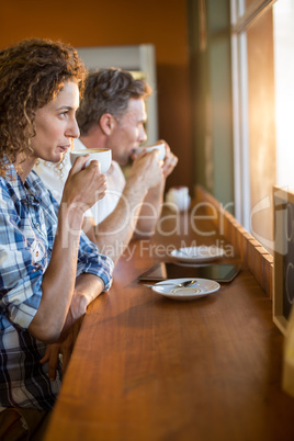 Couple having coffee in cafÃ?Â©