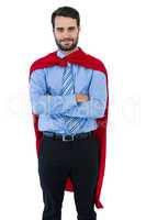 Businessman pretending to be a super hero