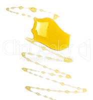 Drips of honey on a white background