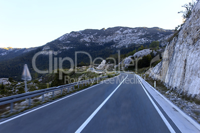 curve mountain road of highland Montenegro