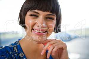 Close-up of a smiling woman