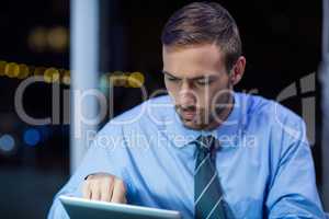 Businessman using digital tablet