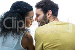 Couple sitting together in coffee shop